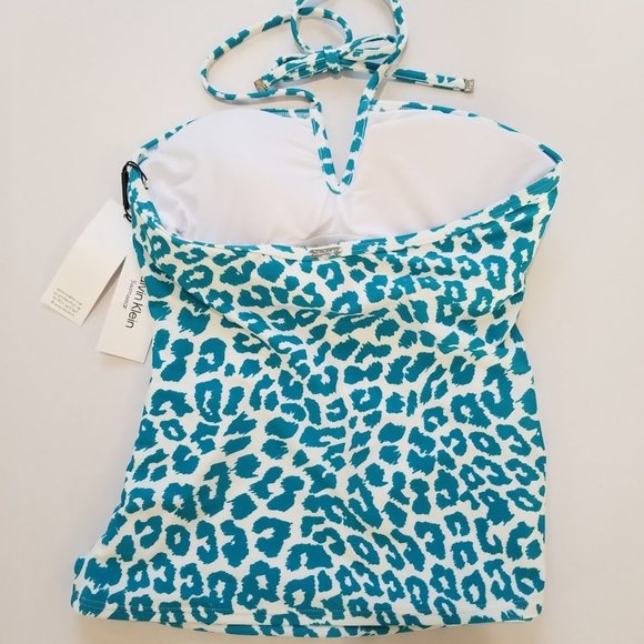 Calvin Klein V-Wire Bandeau Halter Tankini Top Size Small - Picture 6 of 10